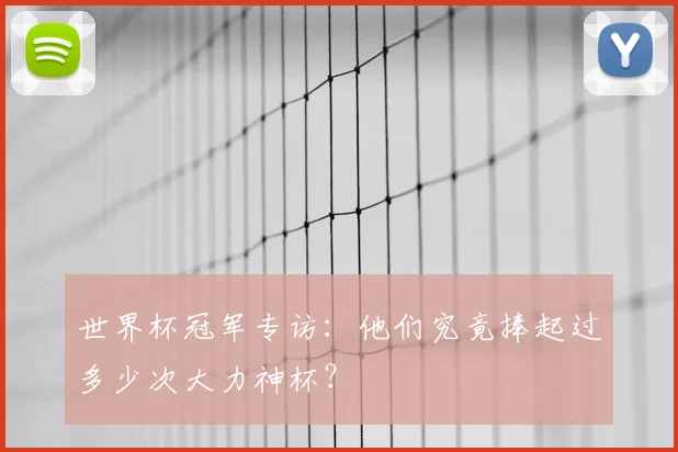 世界杯冠军专访：他们究竟捧起过多少次大力神杯？
